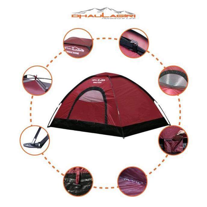 Tenda Camping Dhaulagiri Single Dome 2 Orang Original