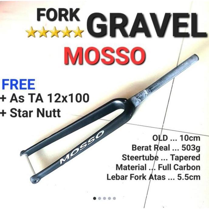 Mosso Fork Rigid Gravel Disc Brake Fork Sepeda Carbon 700C