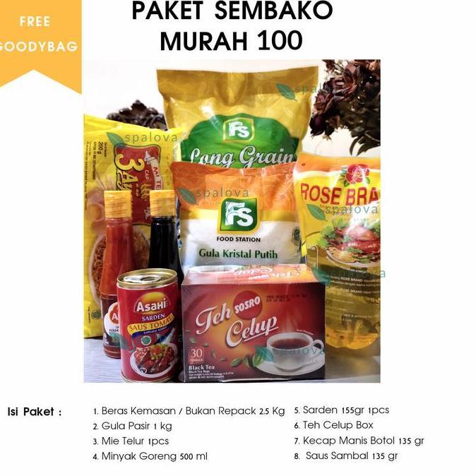 PAKET SEMBAKO MURAH BERAS 2,5KG LENGKAP