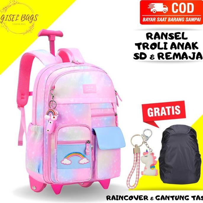 Tas ransel troli anak sd tas troli anak cewek ransel troli import