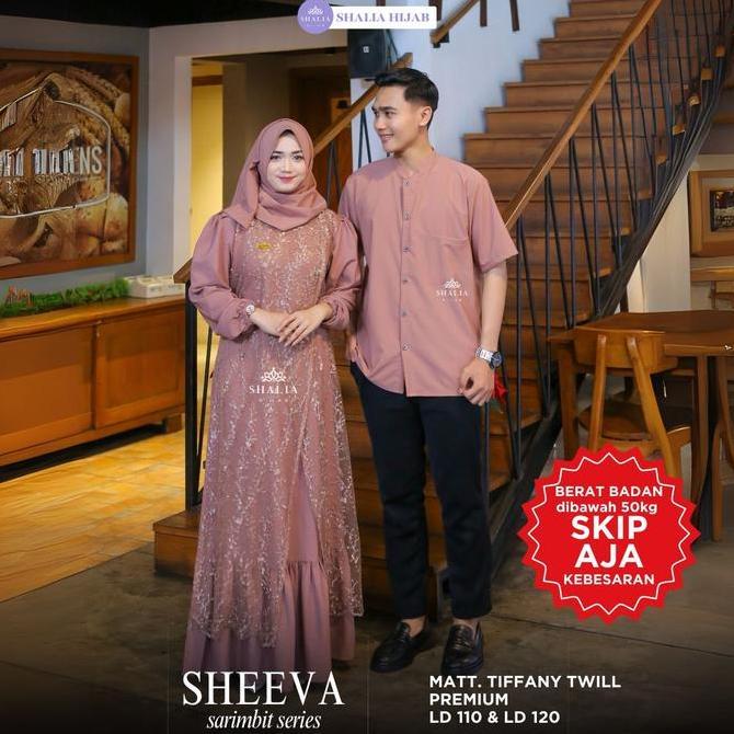 Best Seller, Sheeva Dress Sarimbit Couple Keluarga Luxury | Gamis Kemeja Koko Brokat Tile Premium Bu