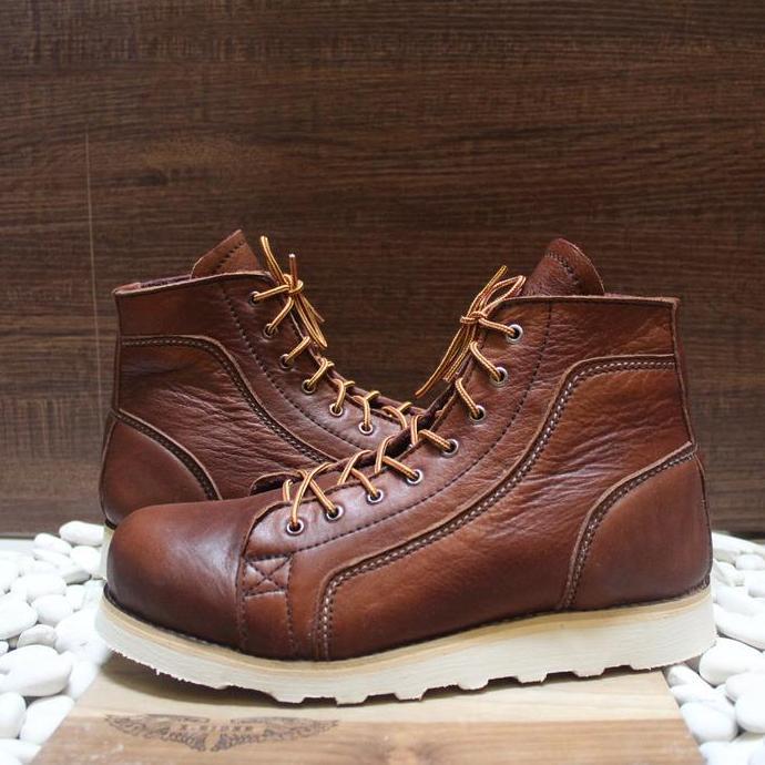 _mkmahadira - xrider safety monkey boots vintage brown kulit