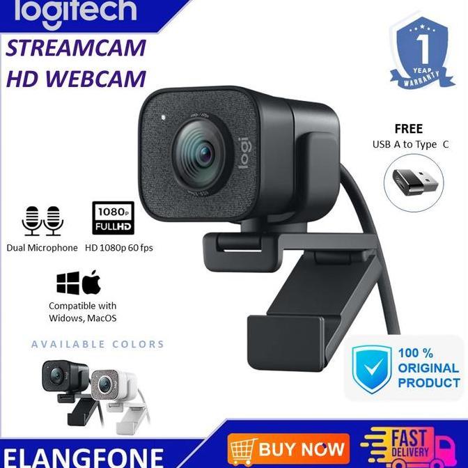 TERMURAH - Logitech StreamCam Stream Cam Full HD USB-C Webcam Logitech Original