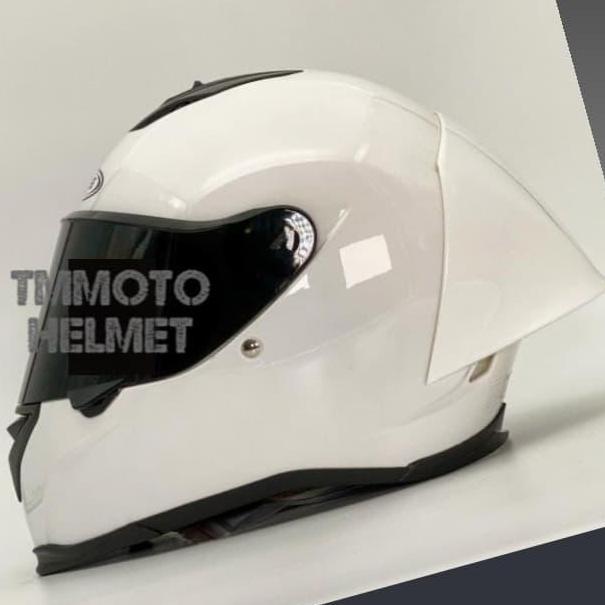 VIRALL HELM ZEUS ZS822B Z822 SOLID WHITE + SPOILER *