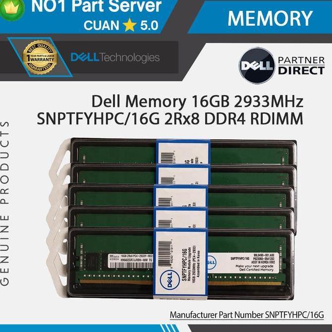 NEW Dell Memory 16GB 2933MHz SNPTFYHPC/16G 2Rx8 DDR4 RDIMM