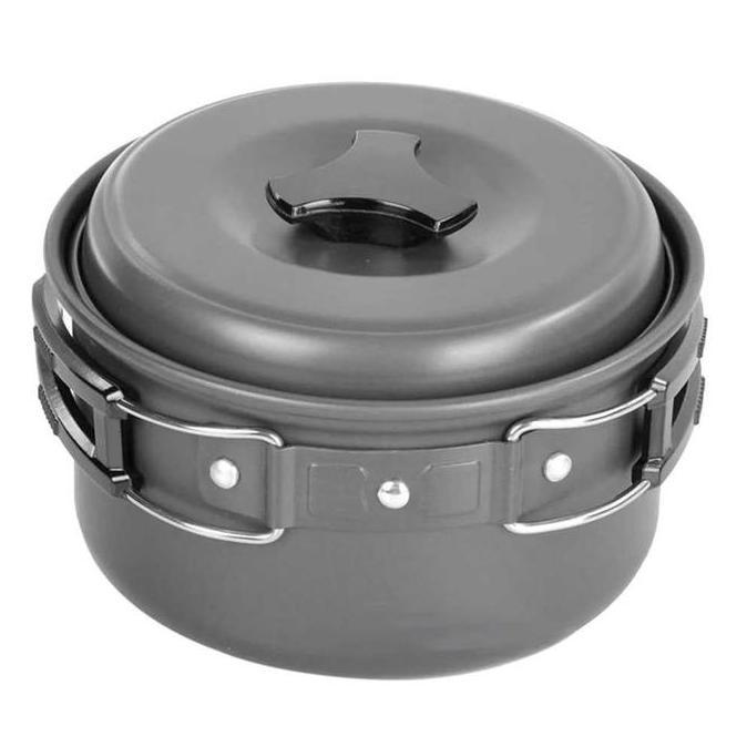 5 Set Panci Wajan Alat Masak Outdoor Camping Bushcraft Lipat Portable