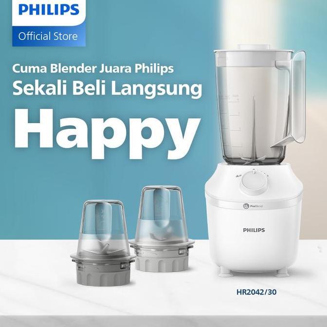 Blender Philips Plastik 1 Liter - 3000 series HR2042/30 - Blender Jus - Blender Juicer- Blender Terb