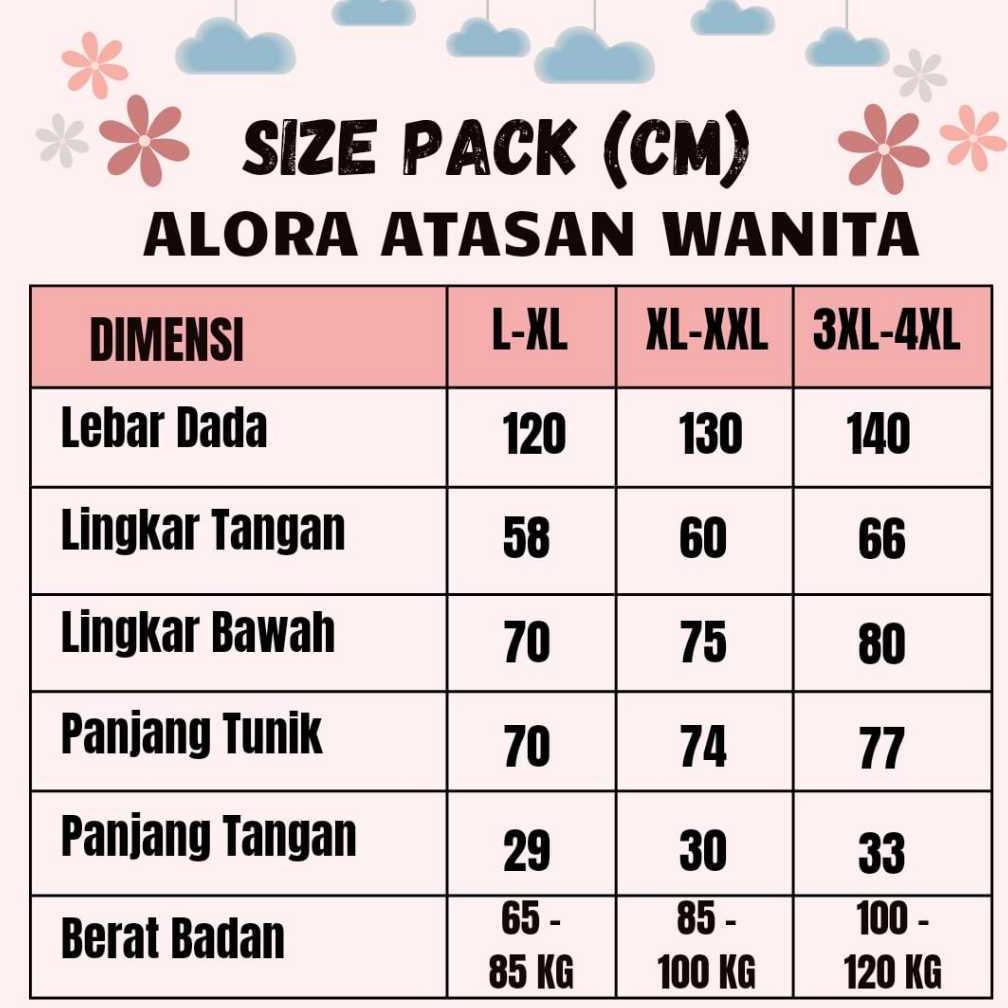 Tunik Wanita XXL-XXXL - Tunik Jumbo LD120 - LD130 - LD140