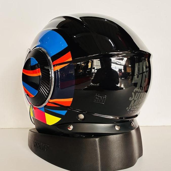 // HELM HALF FACE AGV ORBYT SUN & MOON 46 BLACK ORIGINAL NEW //