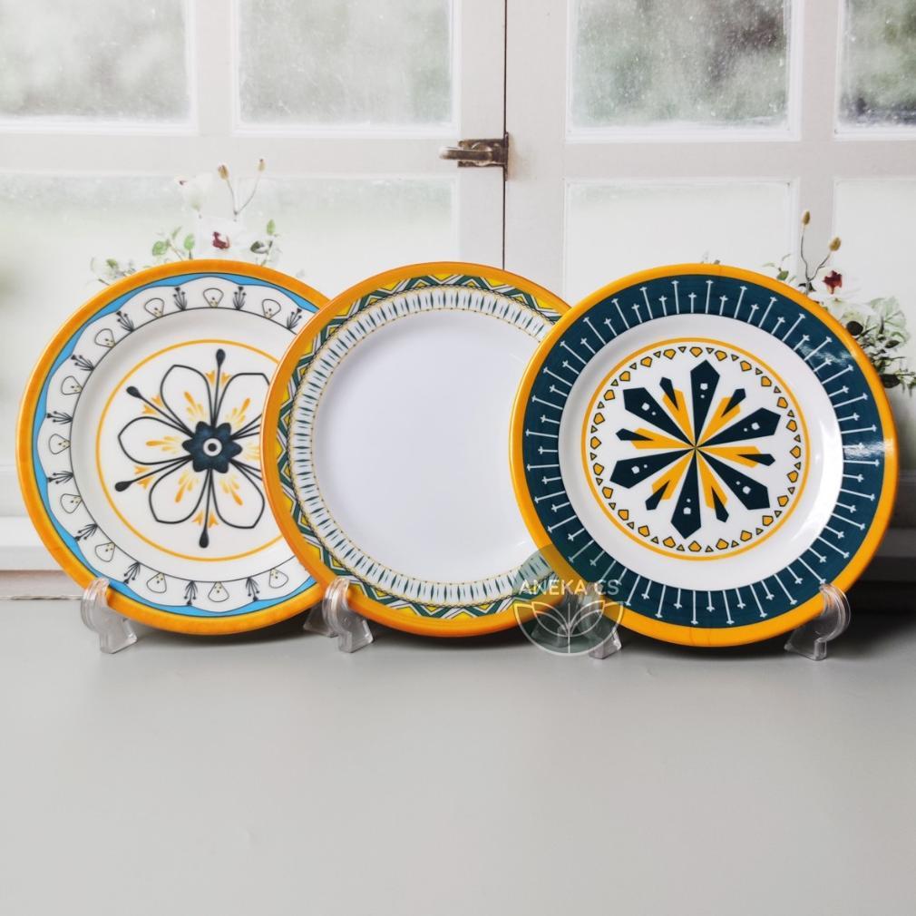 Piring Melamin Estetik 8 inch - Piring Aesthetic - Piring Ceper - Piring Saji - Piring Motif - P2808