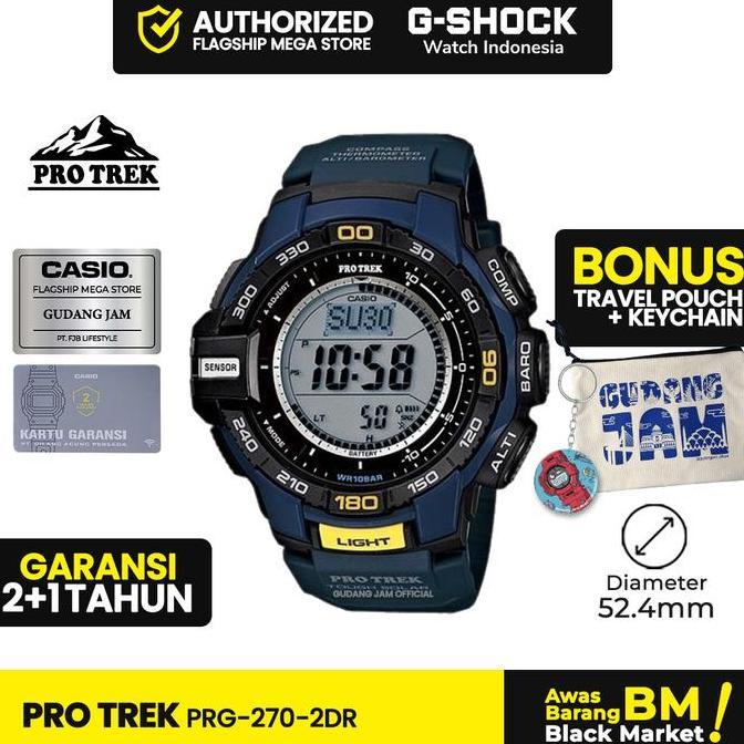 Jam Tangan ProTrek Pria PRG-270-2DR Dital Resin Black Blue