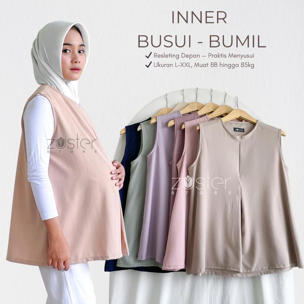 Inner Busui Bumil Jumbo Resleting Depan Atasan Tanpa Lengan LXXL Bahan Lady Zara Nyaman Adem