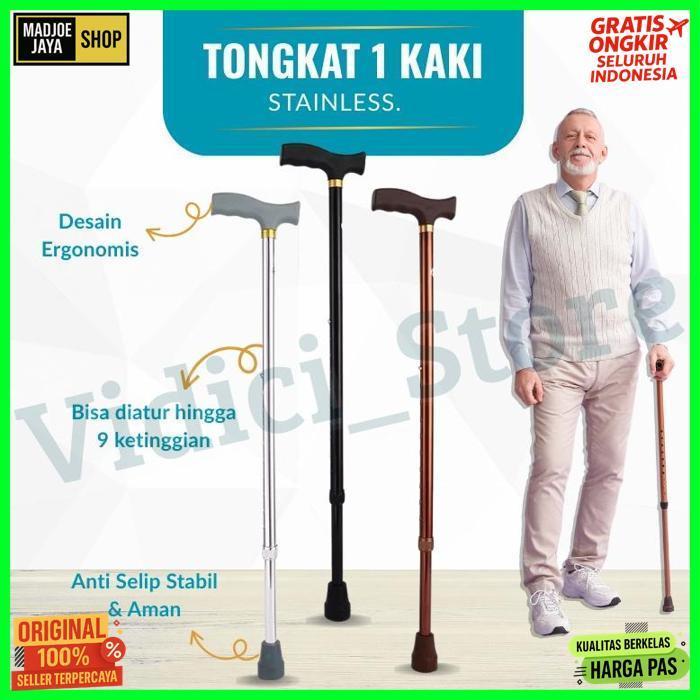 New Tongkat Alat Bantu Jalan/Tongkat Jalan Lansia Kuat 1 Kaki/Tongkat Lipat