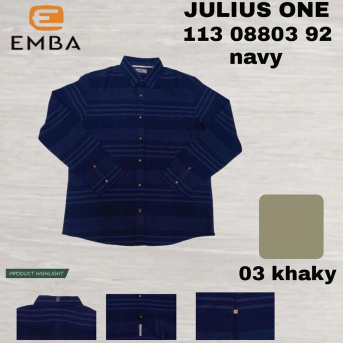 Emba Denim - Julius One Kemeja Pria Polos Regular Baju Fit Kain Kancing
