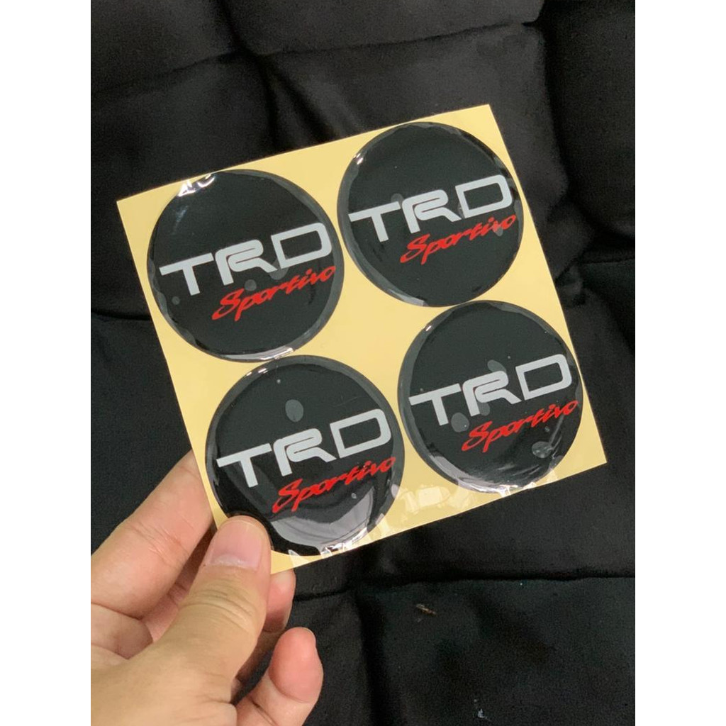 Stiker Cutting Tutup Dop Velg Mobil Timbul Logo TRD SPORTIVO Diameter 5 CM Sticker Timbul