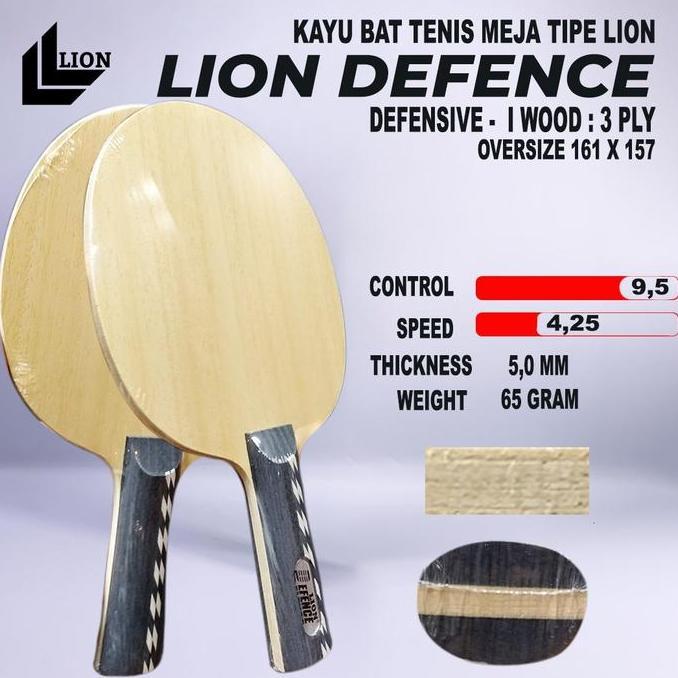 Kayu Bat Tenis Meja Pingpong Lion Defence Bet Bertahan Oversize