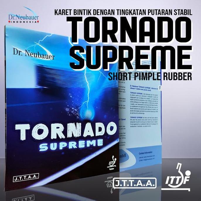 Karet Bat Tenis Meja Dr. Neubauer Tornado Supreme Bintik Pendek