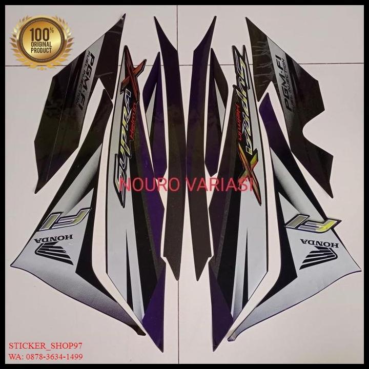 GRATIS ONGKIR (ORI) STRIPING HONDA SUPRA X 125 R HELM IN PGM FI 2012 VIOLET SILVER