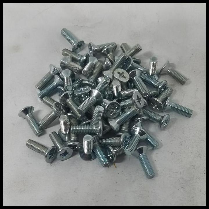 DISKON BAUT JF M3X10 MACHINE SCREW PUTIH (100PC)