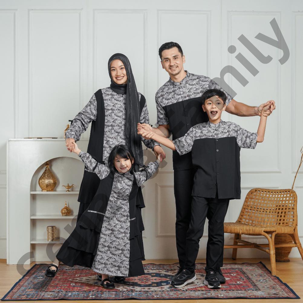 Sarimbit  keluarga baju set lebaran gamis batik couple ibu dan anak baju seragam muslim suami istri 