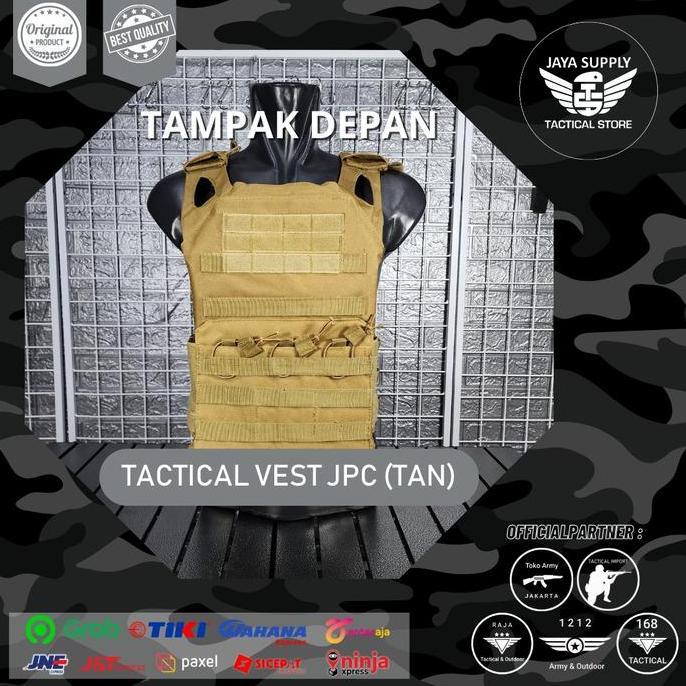 Rompi JPC Airsoft Tactical Vest FSBE CIRAS SPC Emerson Molle Armor TAN
