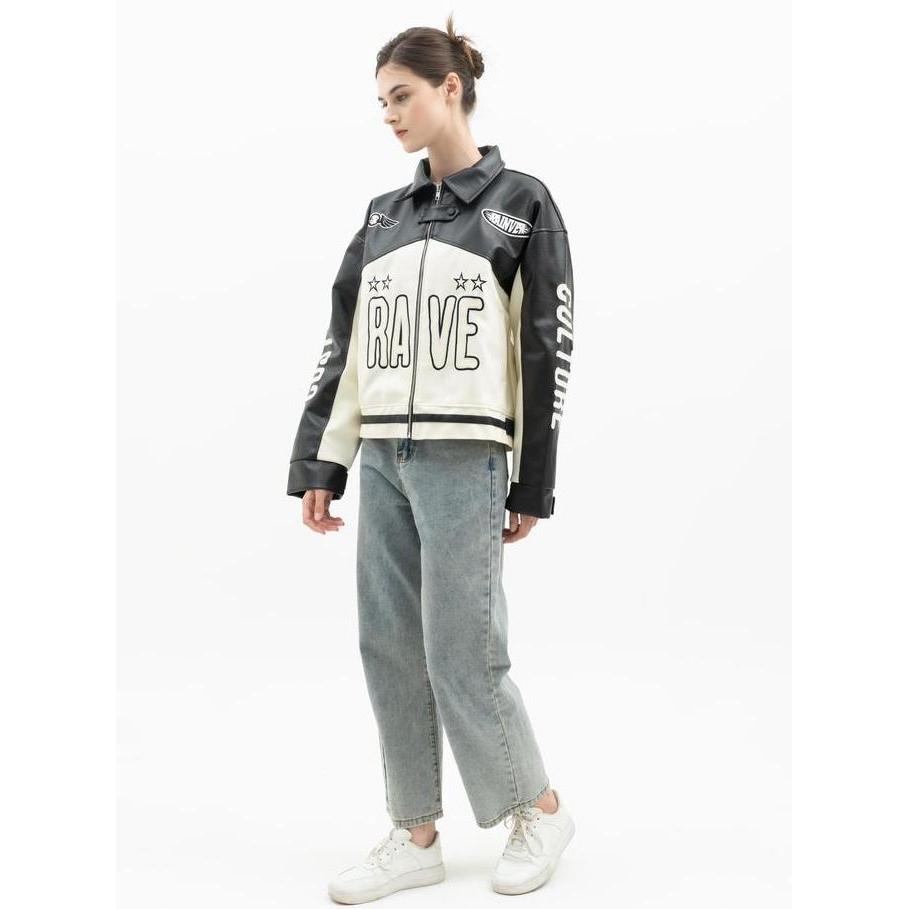 F.T.W Leather Jacket Black and White (UNISEX)