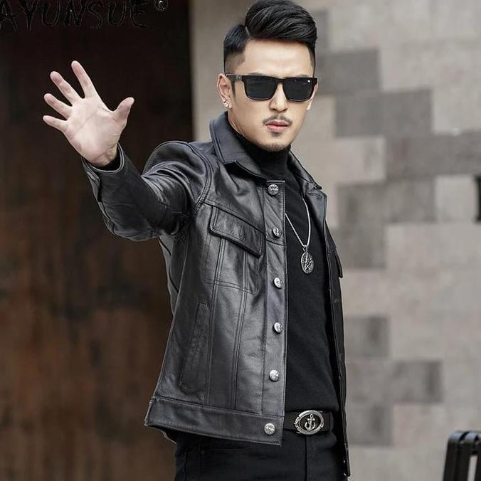 jaket kulit asli model levis 100% orinal dari kulit domba garut/jaket kulit pria model terbaru