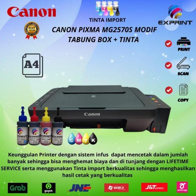Printer Canon Pixma Mg2570S All In One Infus Tabung Box
