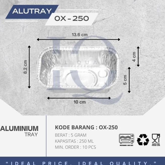 Aluminium Foil Tray Wadah Cup Aluminium Foil Ox250 Tutup 100 Pcs