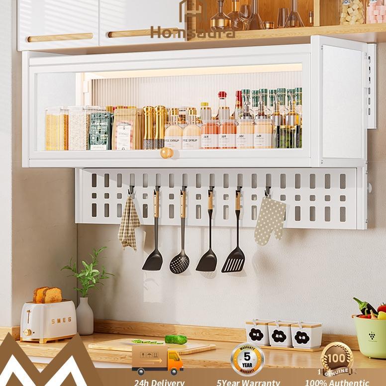 Homsaura Rak Dapur Gantung Lemari Dapur Dingding Rak Bumbu Dapur Dinding Lemari Dapur Gantung