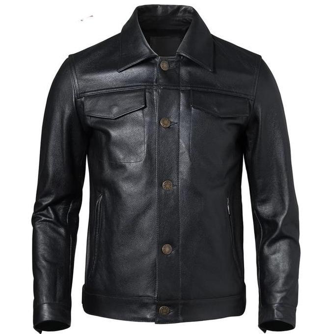 jaket kulit jeans dari kulit asli domba/jaket kulit motor pria