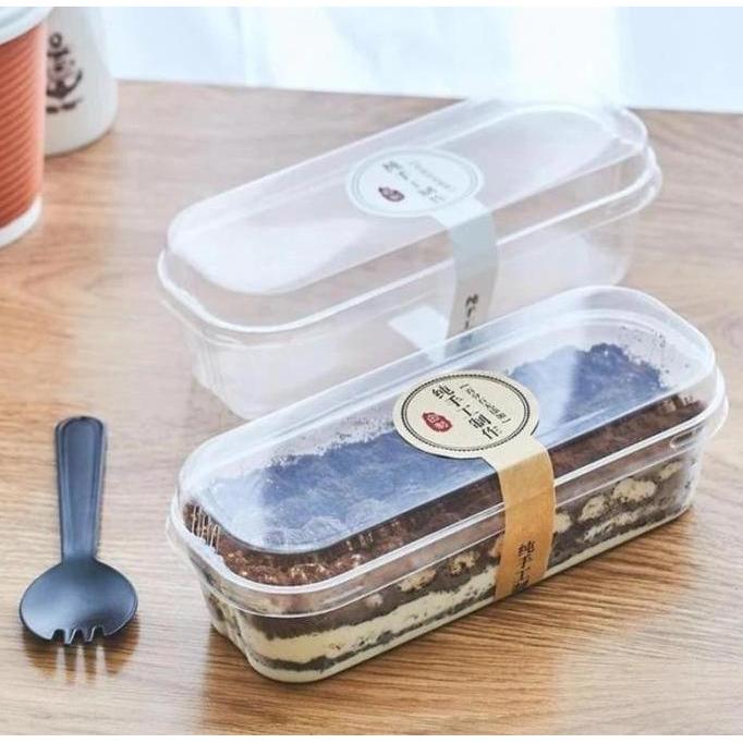Mika Dessert Persegi Panjang 250 ml / Dessert box / cup mika puding tiramisu / korean dessert box