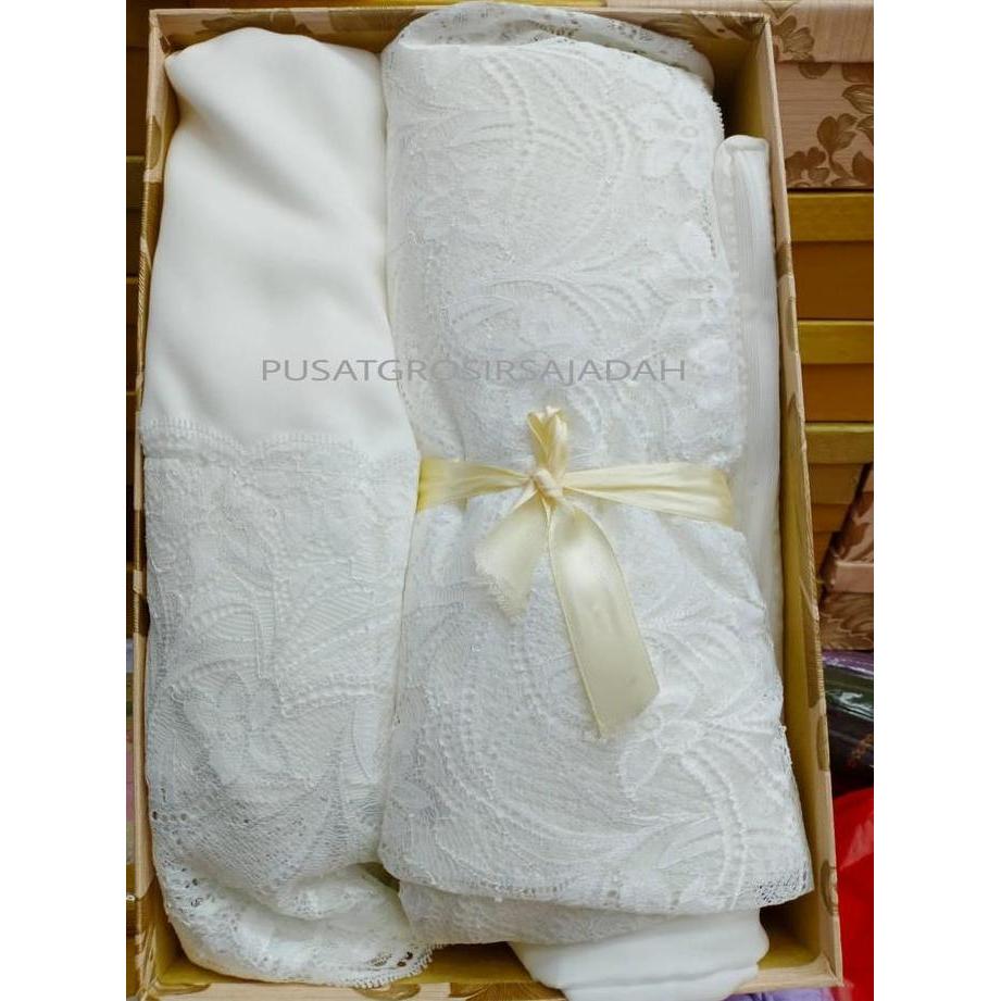 Mukena Silk Zara Premium BROKEN WHITE/PUTIH ORI SUPER LEMBUT/MUKENA HANTARAN MURAH
