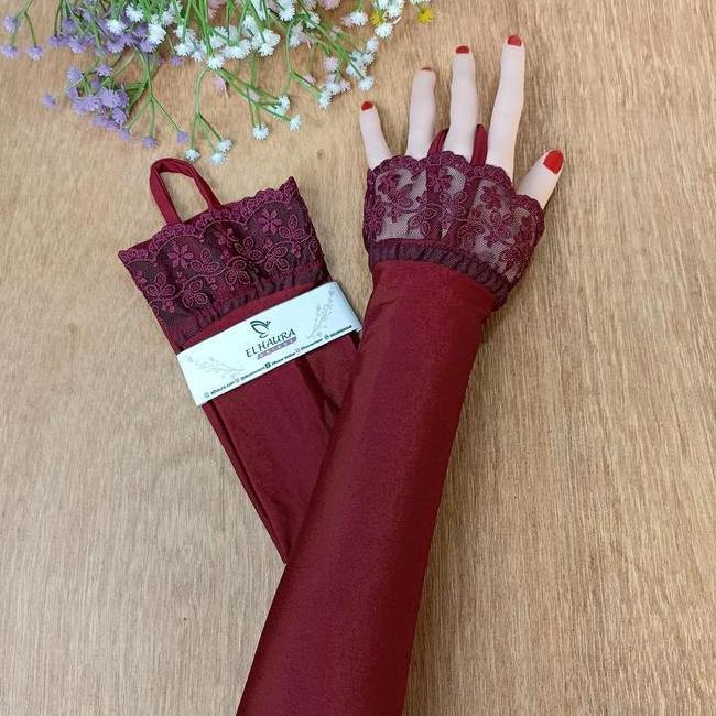 Manset Tangan Renda Besar Handso Renda Besar Manset Cincin Handso Cincin Renda Elhaura Muslim Panjan