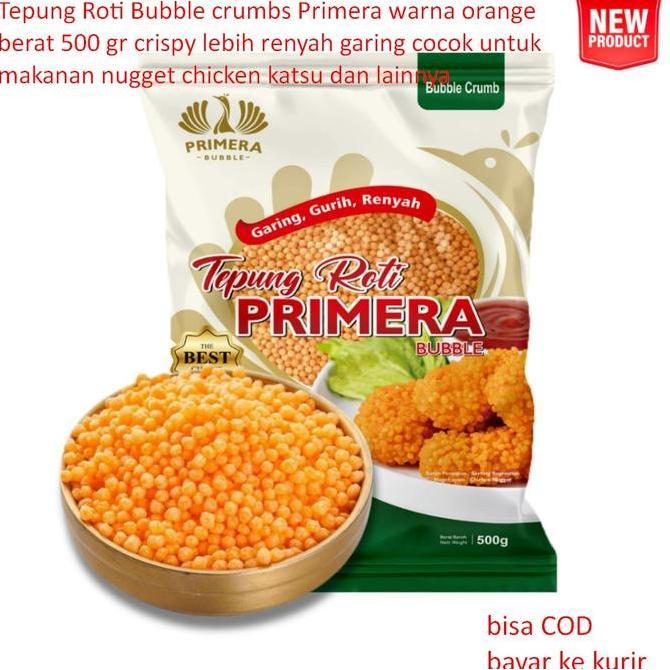 Tepung Roti Bubble crumbs Primera warna orange berat 500 gr crispy lebih renyah garing cocok untuk m