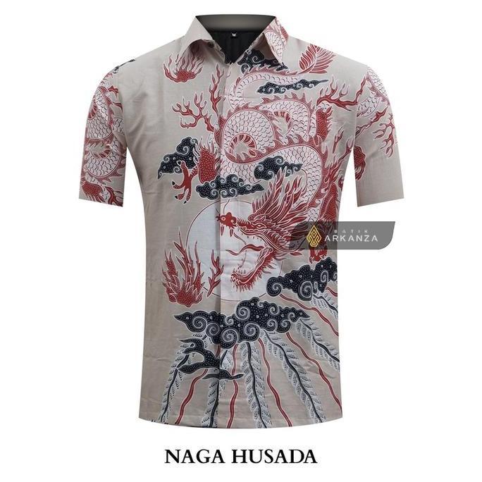 DISKON KEMEJA BATIK SLIMFIT MOTIF NAGA HUSADA LAPIS FURING KATUN BATIK ARKANZA