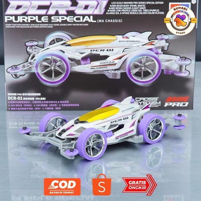 KUYAKI TAMIYA REPLIKA MINI 4WD MERK DAXING DCR-01 PURPLE SPECIAL CHASIS MA TERLARIS
