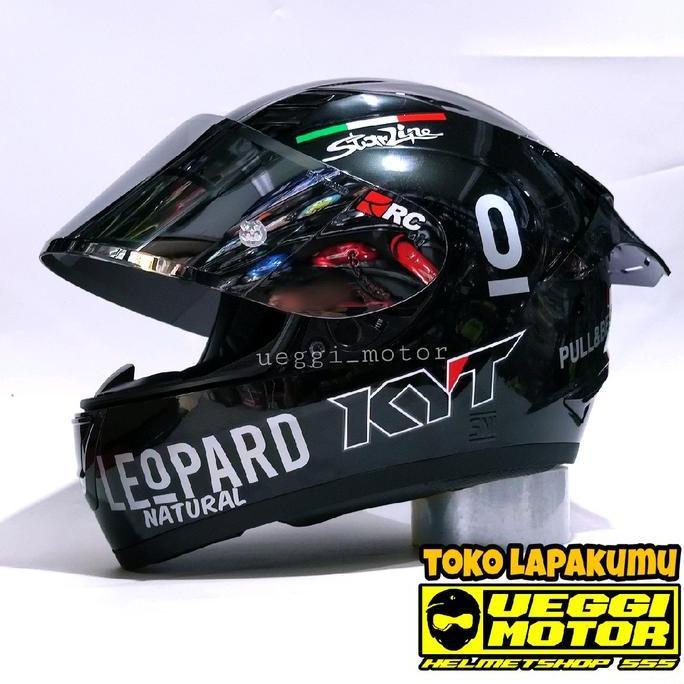 * KYT R10 BLACK GLOSSY LEOPARD GOLD //