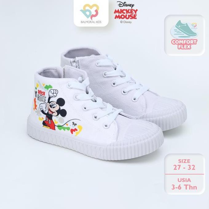 NEW BALMORAL KIDS SEPATU HIGH SNEAKERS DISNEY USIA 4 - 6,5 TAHUN MN/MC-MKH03/04 BEST