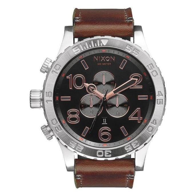 Nixon A1242064 51-30 Chrono Leather Gray Rosegold