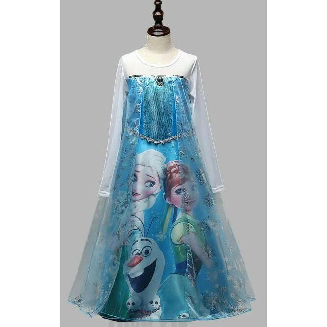 Baju Dress Kostum Frozen Gambar Elsa Dan Anna