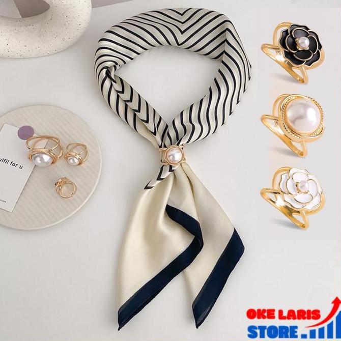 OLS Ring Bros Multifungsi Gesper Bros Ring Cincin Mewah Besar Aksesoris Scarf Hijab