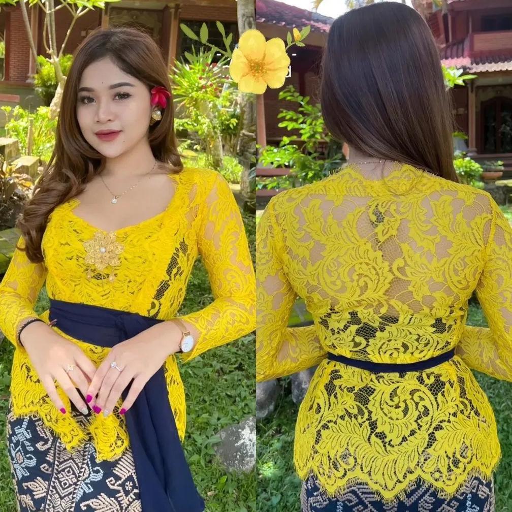 Diskont Kanaya (Kebaya Saja) Atasan Kebaya Bali Jadi Strait Sofia Bahan Brokat Melar Kutubaru Lengan