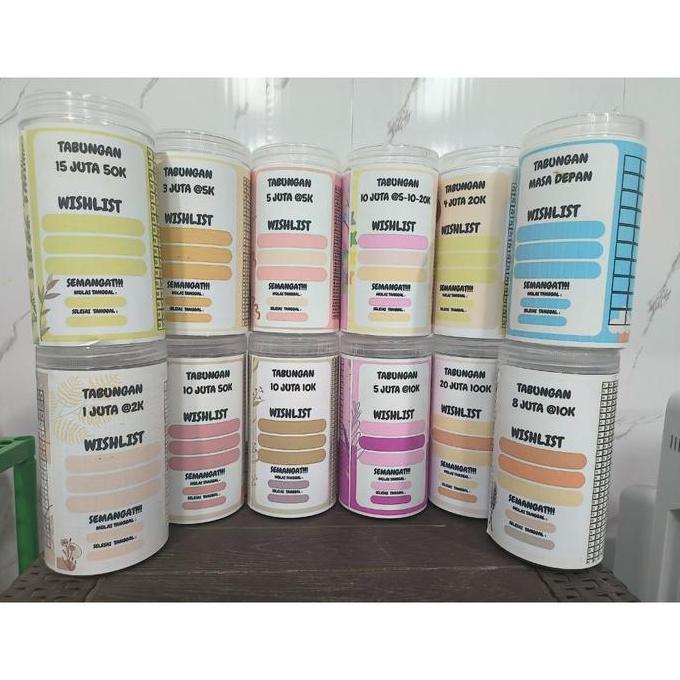 Celengan Target  Pengatur Keuangan Tantangan Menabung Toples Tabungan Jar Saving 10K 10 Juta Challen