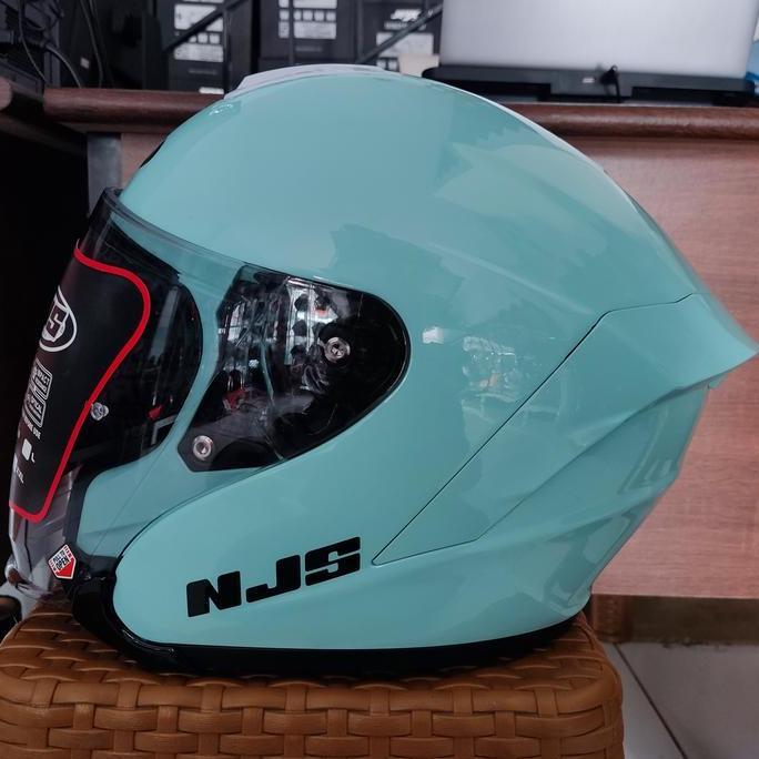 * HELM NJS KAIROZ SOLID EASY GREEN HALF FACE NJS KAIROZ KACAMATA MOTORCYCLE //