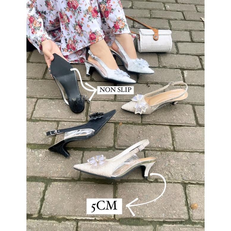 Declare&Dee Dewi Heels Wanita Pesta Mewah Gliter Heel Pengantin