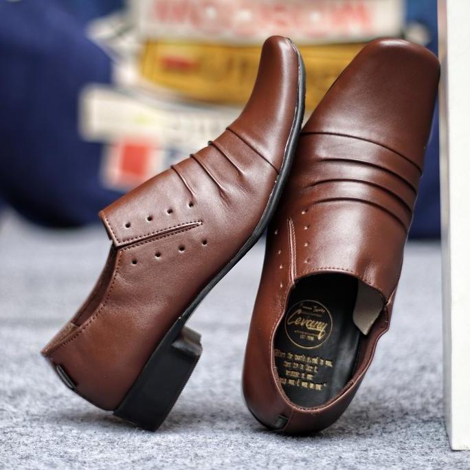 Sepatu Kantor Pria Kulit Asli Premium Pantofel Lancip Orinal Cevany