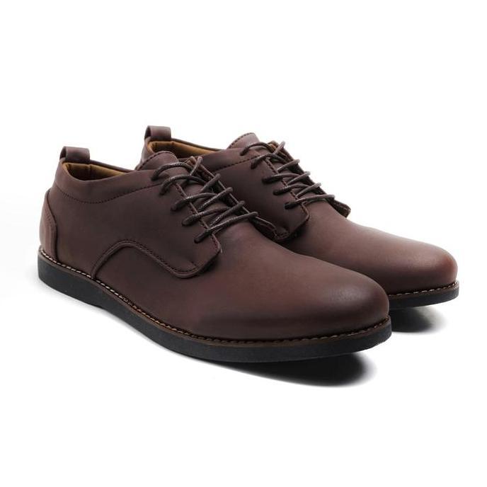 sepatu pria casual formal kerja orinal reylman bridge brown pantofel