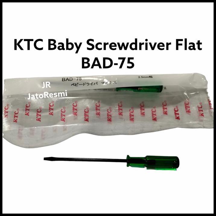 HOT DEAL KTC BABY SCREWDRIVER FLAT BAD-75 OBENG MINUS KTC