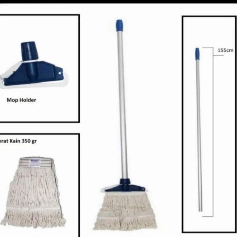 Pel Lantai jepit Gagang Alumunium/ Clip Mop Pel Jepit Gagang Alumunium 150cm